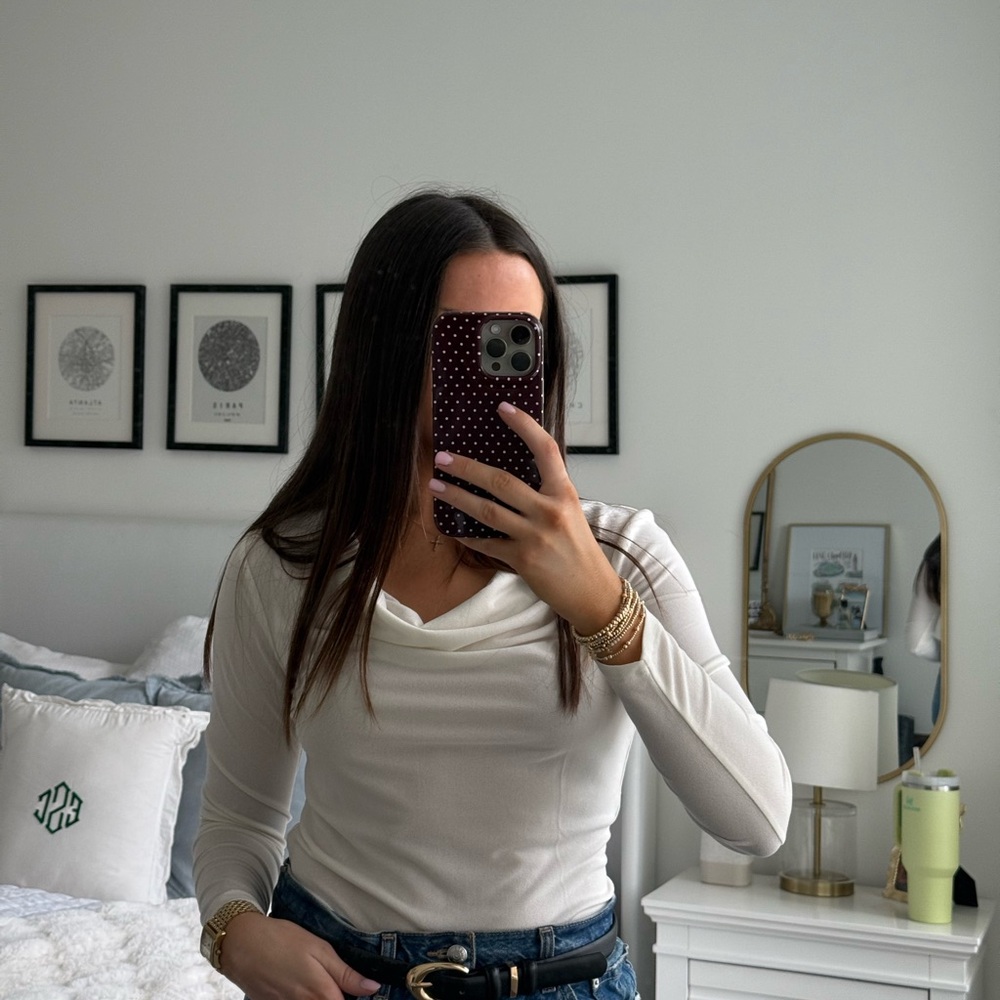 Banana Republic Cream Long Sleeve Top
